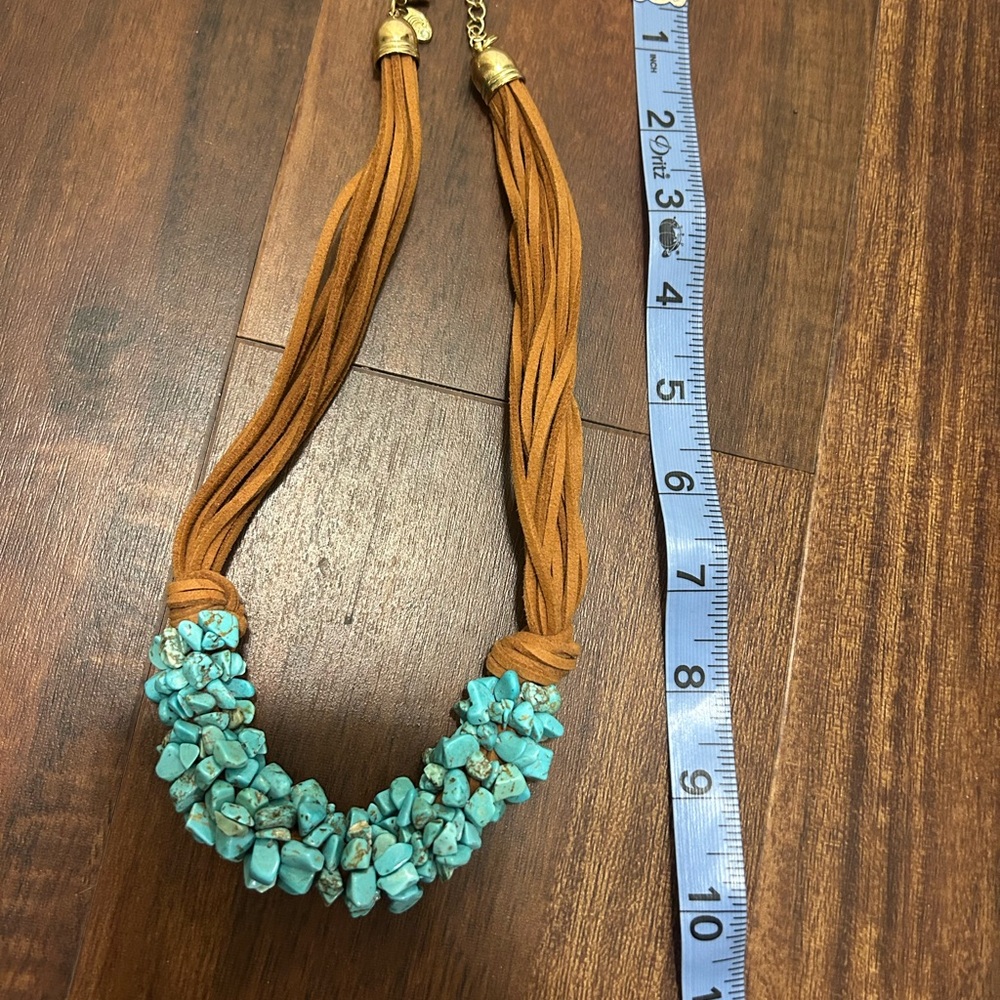 Blue and Brown Multi-Strand Necklace with Natural Beads